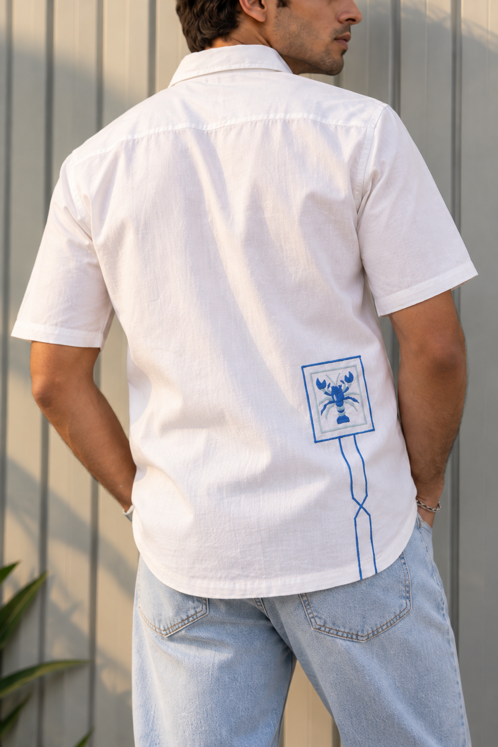 Cotton Linen Graphic Embroidery Shirt