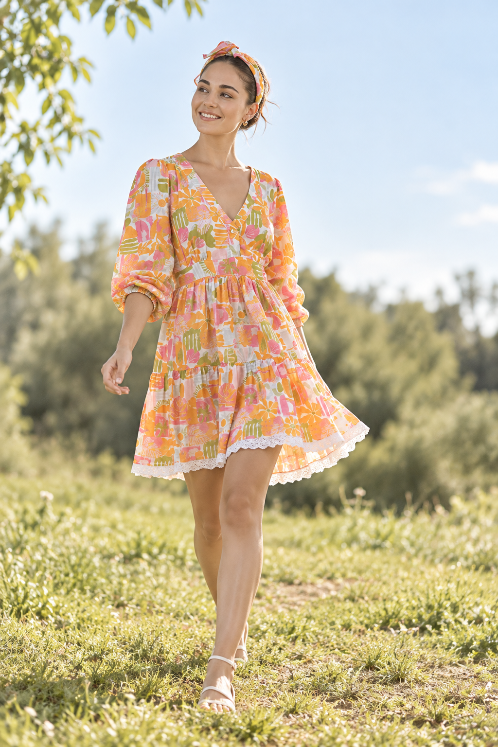 Tropical Print Dress